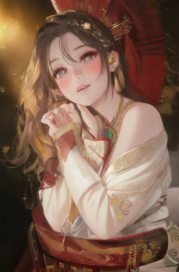  best quality, masterpiece, highres, 1girl,blush,(seductive smile:0.8),star shaped pupils,china hanfu,hair ornament,necklace, jewelry,Beautiful face,upon body, tyndall effect,photorealistic, dark studio, rim lighting, two tone lighting,(high detailed skin:1.2), 8k uhd, dslr, soft lighting, high quality, volumetric lighting, candid, Photograph, high resolution, 4k, 8k, Bokeh 