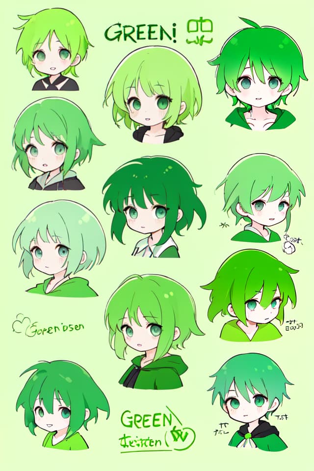  Green hair character stock price