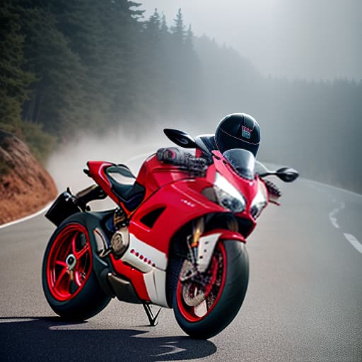  ducati rider hyperrealistic, full body, detailed clothing, highly detailed, cinematic lighting, stunningly beautiful, intricate, sharp focus, f/1. 8, 85mm, (centered image composition), (professionally color graded), ((bright soft diffused light)), volumetric fog, trending on instagram, trending on tumblr, HDR 4K, 8K