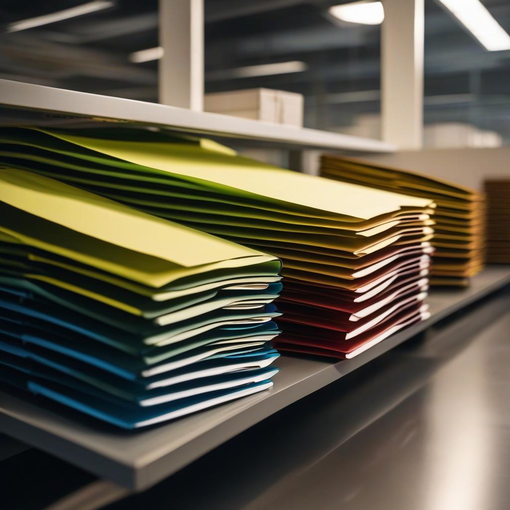  The image shows identical folders standing on a shelf in an office. hyperrealistic, full body, detailed clothing, highly detailed, cinematic lighting, stunningly beautiful, intricate, sharp focus, f/1. 8, 85mm, (centered image composition), (professionally color graded), ((bright soft diffused light)), volumetric fog, trending on instagram, trending on tumblr, HDR 4K, 8K