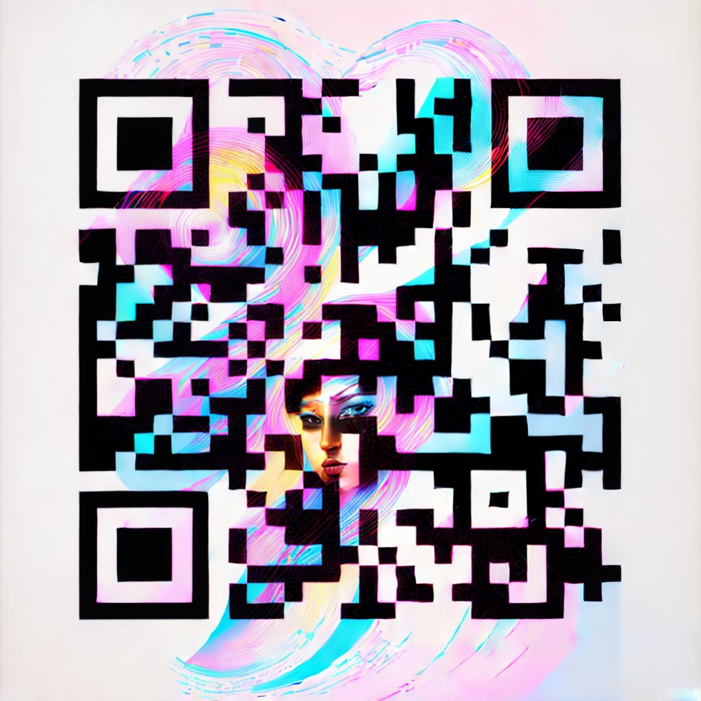  creative woman with elements of digital technology, QR code integrated into the design, contemporary digital art style, vibrant colors, abstract background, high resolution 768x768 ar 1:1, high resolution, sharp focus, (perfect image composition), ((masterpiece)), (professionally color graded), ((bright soft diffused light))