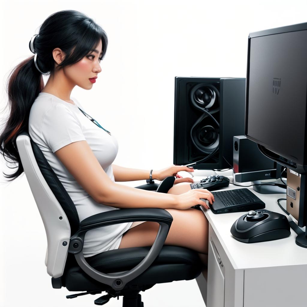  raccoon sitting in gaming chair front a computer on desktop, ((semi anthropomorphic)),(full body), tail, belly, sitting, fat, (chubby), (((white background))), solo, desktop, gaming chair, side view,  [[[clothes]]] hyperrealistic, full body, detailed clothing, highly detailed, cinematic lighting, stunningly beautiful, intricate, sharp focus, f/1. 8, 85mm, (centered image composition), (professionally color graded), ((bright soft diffused light)), volumetric fog, trending on instagram, trending on tumblr, HDR 4K, 8K