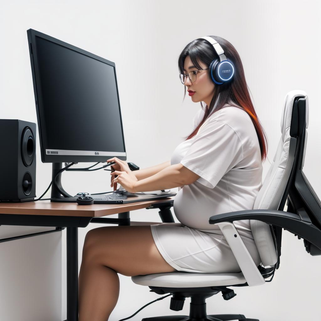  raccoon sitting in gaming chair front a computer on desktop, ((semi anthropomorphic)),(full body), tail, belly, sitting, fat, (chubby), (((white background))), solo, desktop, gaming chair, side view,  [[[clothes]]] hyperrealistic, full body, detailed clothing, highly detailed, cinematic lighting, stunningly beautiful, intricate, sharp focus, f/1. 8, 85mm, (centered image composition), (professionally color graded), ((bright soft diffused light)), volumetric fog, trending on instagram, trending on tumblr, HDR 4K, 8K