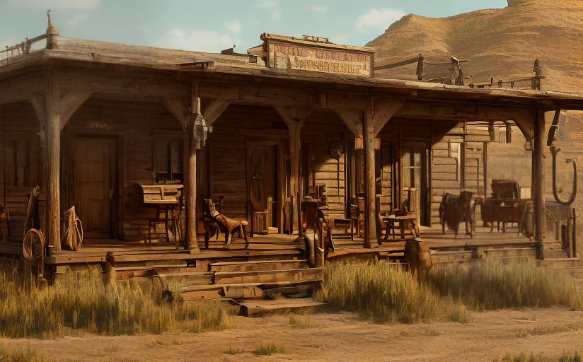 redshift style A western saloon in the style of Frederic Remington