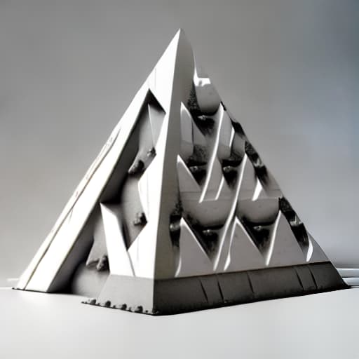  three-dimensional tile pattern symmetry large protruding pyramid gray concrete