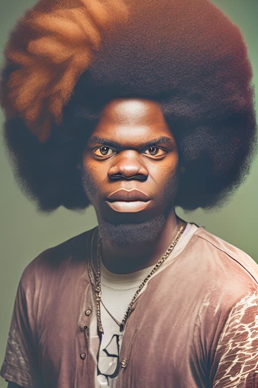  portrait with afro man