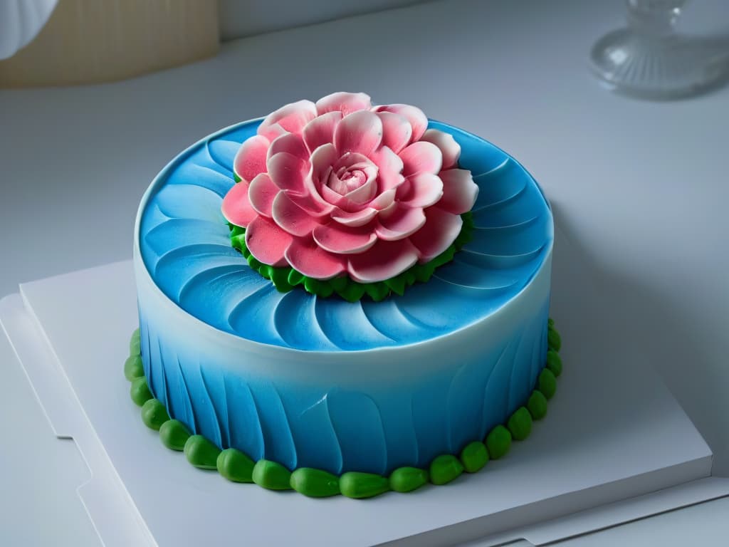  An intricate, highresolution image showcasing a delicate and perfectly detailed 3Dprinted dessert masterpiece. The dessert is a visually stunning and intricate sugar sculpture, resembling a blooming flower in vibrant colors and exquisite details. The precision and artistry of the dessert are highlighted in the image, with every petal, curve, and intricate design flawlessly captured in the highquality photograph. The lighting is soft and focused, emphasizing the fine craftsmanship and creativity that goes into 3Dprinted desserts, making it a true work of art in the world of culinary design. hyperrealistic, full body, detailed clothing, highly detailed, cinematic lighting, stunningly beautiful, intricate, sharp focus, f/1. 8, 85mm, (centered image composition), (professionally color graded), ((bright soft diffused light)), volumetric fog, trending on instagram, trending on tumblr, HDR 4K, 8K