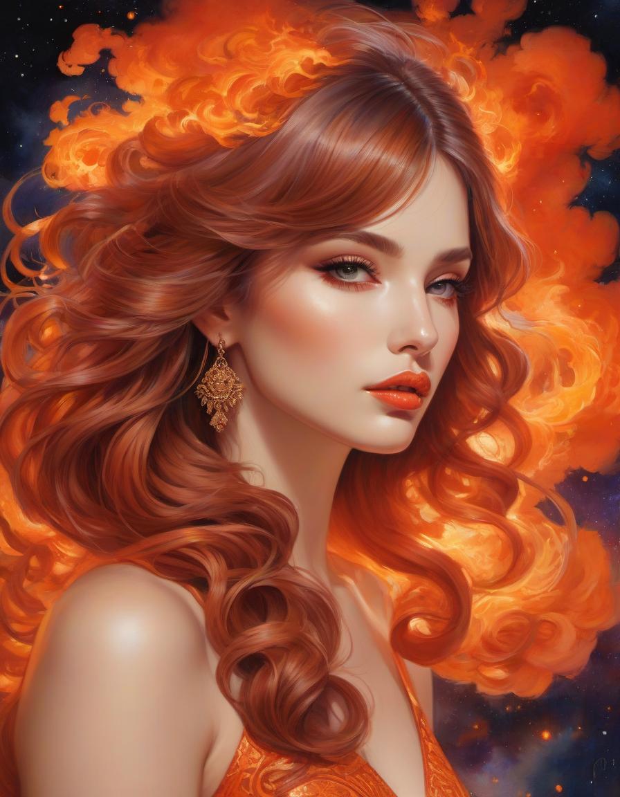  typographic art Gorgeous Goddess of fire, (floating on a fiery orange cloud); perfect hair, perfect full lips, Detailed perfect body, her body is all without blemish, stunning In A Milky Way Garden, background of flames, floating on clouds, Highly Stylized Features; (Full Body), Unsplash, Highly Detailed, Digital Painting, Intricately Detailed Eyes, Colourful, Ink Painting, Beautiful Watercolor Painting, Realistic, Detailed, Fine Art, Oil Painting, Finely Drawn Hands; By Artgerm, By Alphonse Mucha, By Ilya Kuvshinov, Painting By Olga Shvartsur, Svetlana Novikova . stylized, intricate, detailed, artistic, text based hyperrealistic, full body, detailed clothing, highly detailed, cinematic lighting, stunningly beautiful, intricate, sharp focus, f/1. 8, 85mm, (centered image composition), (professionally color graded), ((bright soft diffused light)), volumetric fog, trending on instagram, trending on tumblr, HDR 4K, 8K