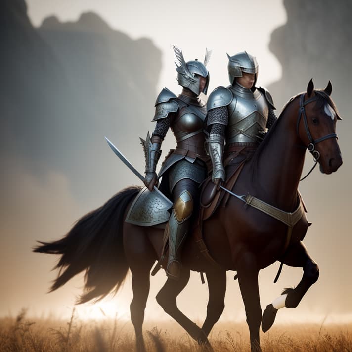  Two birds in a field, wearing an armor and fighting with a sword, HD, Cartoon Style hyperrealistic, full body, detailed clothing, highly detailed, cinematic lighting, stunningly beautiful, intricate, sharp focus, f/1. 8, 85mm, (centered image composition), (professionally color graded), ((bright soft diffused light)), volumetric fog, trending on instagram, trending on tumblr, HDR 4K, 8K