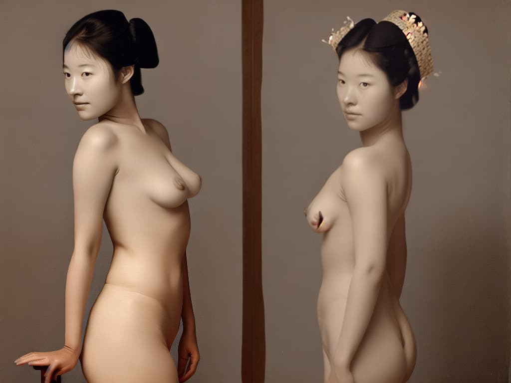  The woman of Korea is beautiful naked in historical underwear in the Joseon era
