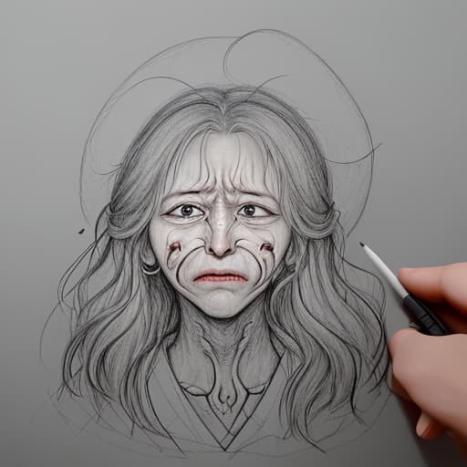  Help me draw a picture of a person who has a knot in his heart and is very painful. Help me draw a picture of this person expressing his inner pain.