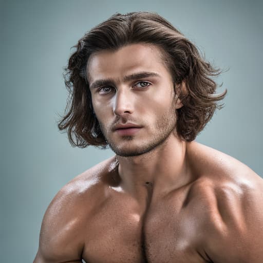 portrait+ style Russian queer soap actor brunette hunk dude face