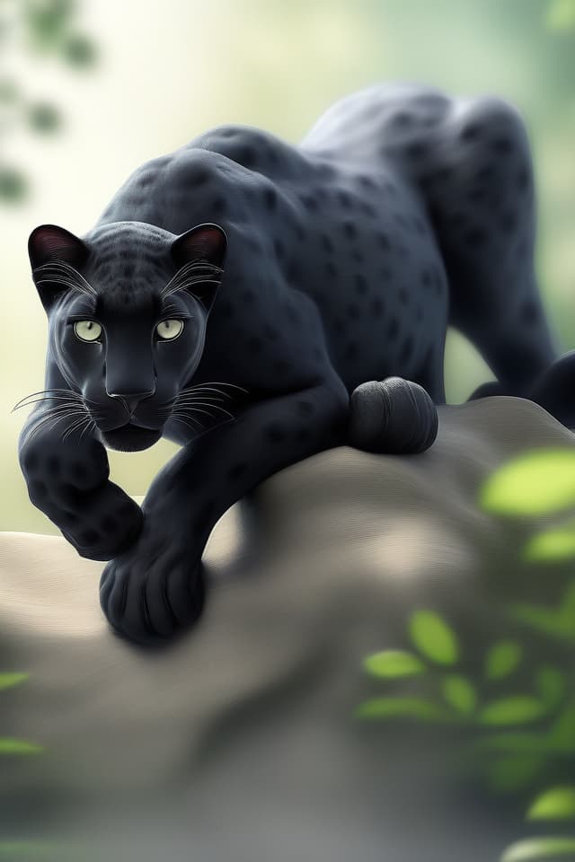  (((Picture of Animal))))) (((Smart Animal Black Leopard))) High Quality, 8k, Masterpiece