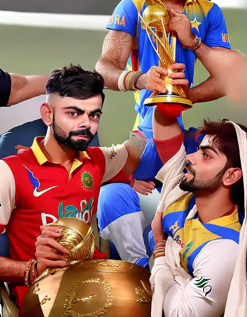  Virat Kohli holding World Cup trophy in dream