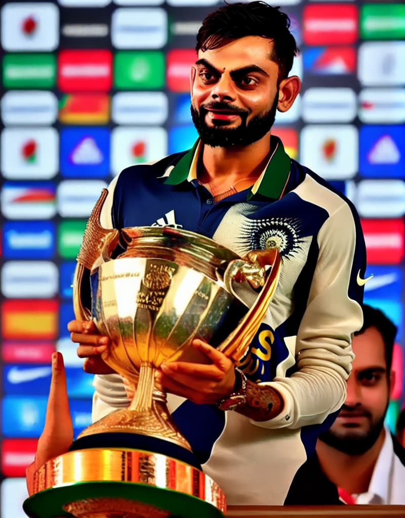  Virat Kohli holding World Cup trophy in dream