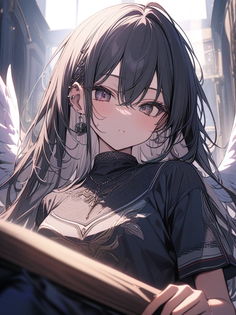  Cute, angel, subculture, jersey, moe sleeves, boys, piercings, masterpiece, best quality,8k,ultra detailed,high resolution,an extremely delicate and beautiful,hyper detail