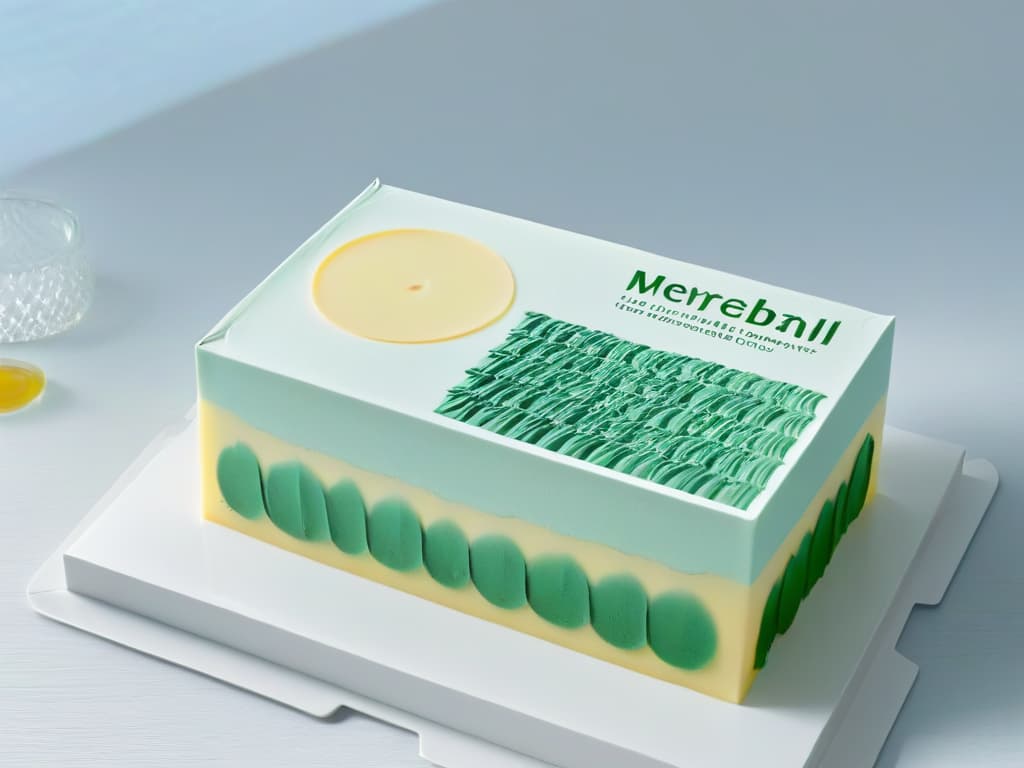  A minimalist image of a sleek, modern dessert packaging design featuring vibrant geometric patterns and elegant typography, set against a clean white background to emphasize the simplicity and sophistication of thematic packaging in the dessert industry. hyperrealistic, full body, detailed clothing, highly detailed, cinematic lighting, stunningly beautiful, intricate, sharp focus, f/1. 8, 85mm, (centered image composition), (professionally color graded), ((bright soft diffused light)), volumetric fog, trending on instagram, trending on tumblr, HDR 4K, 8K