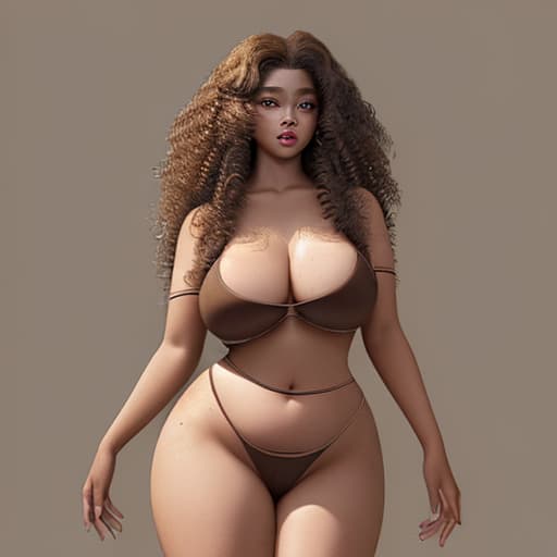  A , "curvaceous" with a frame. She has soft brown skin with waist length curly hair. Her large doe-like eyes are a deep moles color. Wears gles