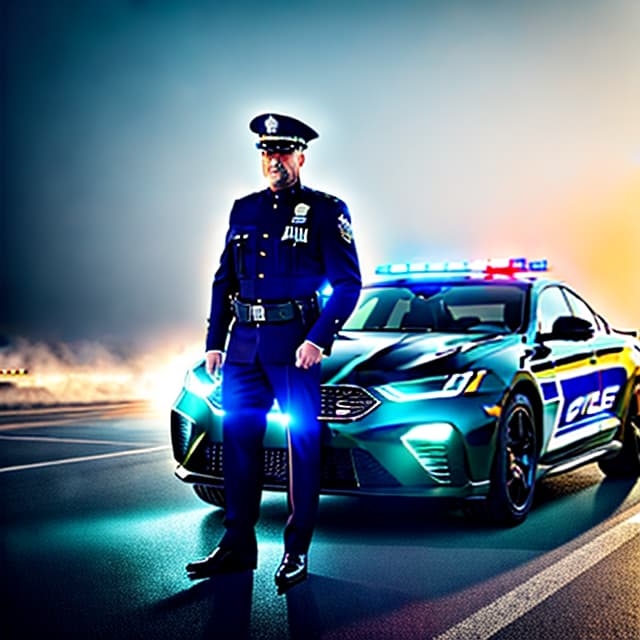  True, portrait, elegant, driving police car police officer, the first person's perspective hyperrealistic, full body, detailed clothing, highly detailed, cinematic lighting, stunningly beautiful, intricate, sharp focus, f/1. 8, 85mm, (centered image composition), (professionally color graded), ((bright soft diffused light)), volumetric fog, trending on instagram, trending on tumblr, HDR 4K, 8K