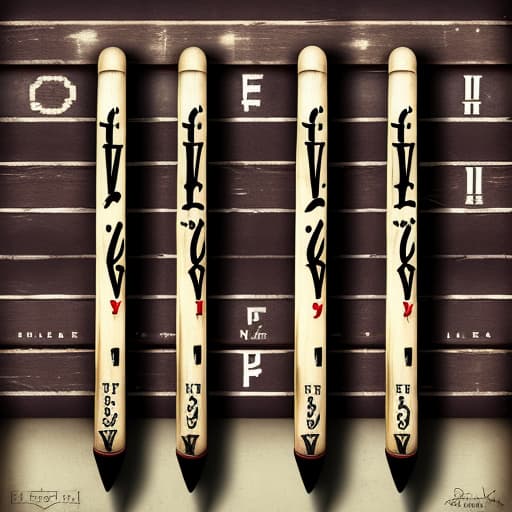  the letters "VIII" written using wooden baseball bats