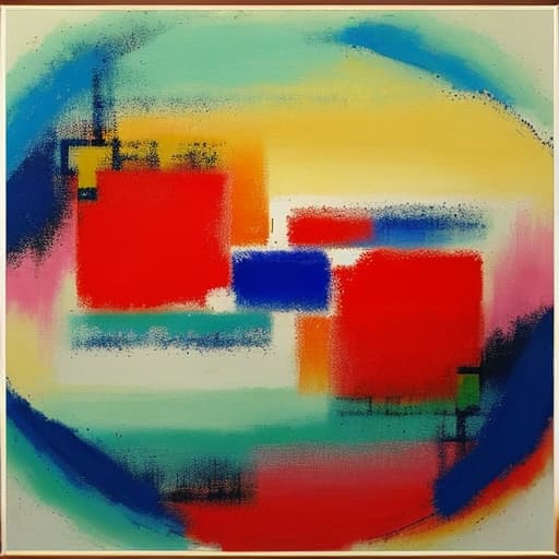  Abstract painting in the style of Chinese abstract painter Zhao Wuji.