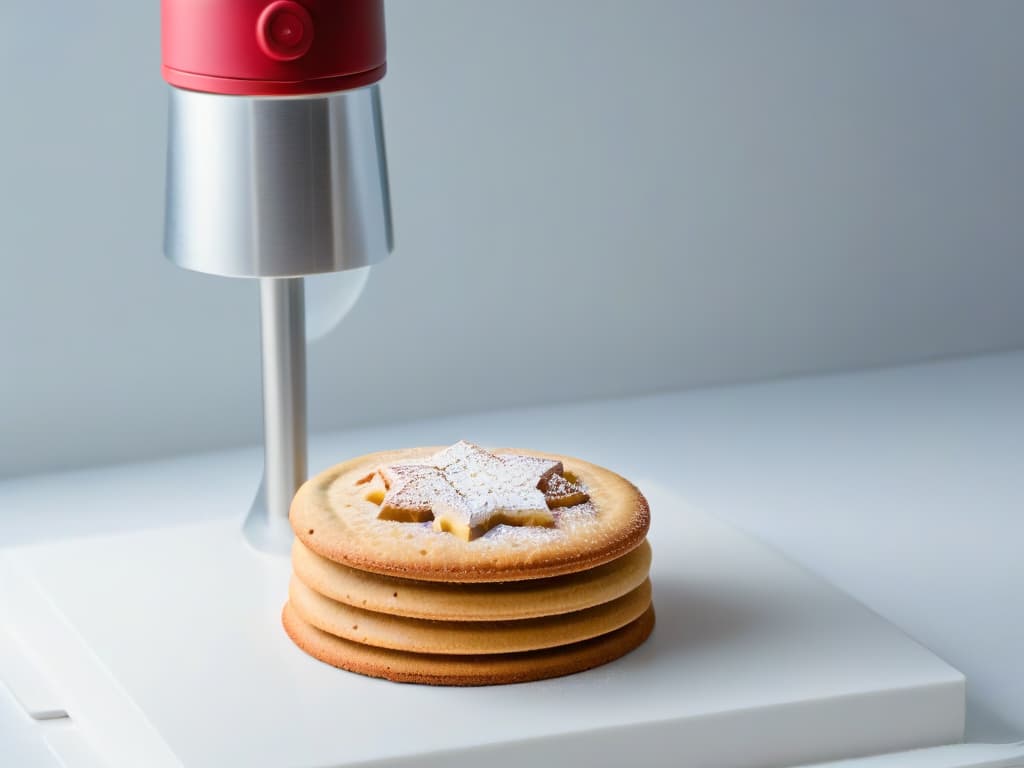  A closeup, ultradetailed 8k image of a sleek, modern cookie press with a focus on intricate design details like engraved patterns and a smooth, ergonomic handle. The press stands on a clean, white background, emphasizing its minimalist aesthetic and professional craftsmanship. hyperrealistic, full body, detailed clothing, highly detailed, cinematic lighting, stunningly beautiful, intricate, sharp focus, f/1. 8, 85mm, (centered image composition), (professionally color graded), ((bright soft diffused light)), volumetric fog, trending on instagram, trending on tumblr, HDR 4K, 8K