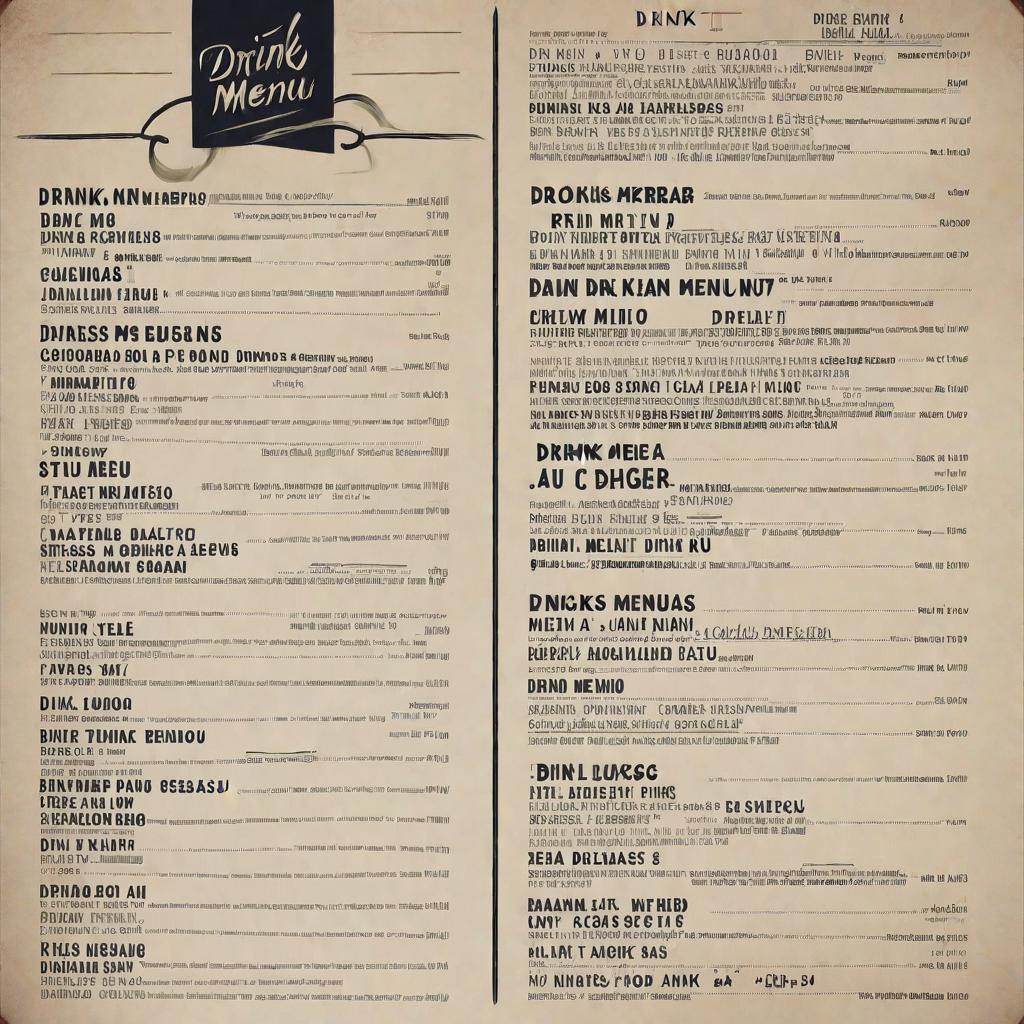  drink menu