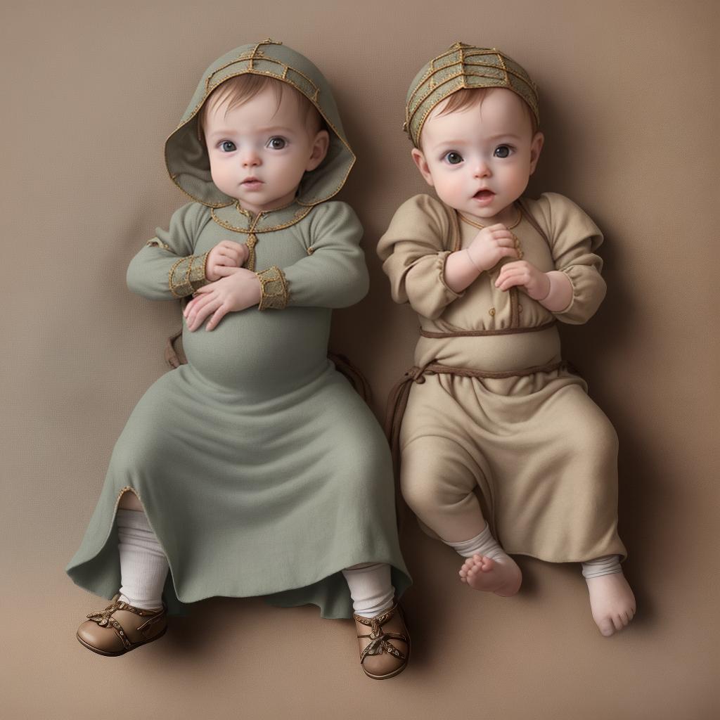  baby , common clothes, medieval