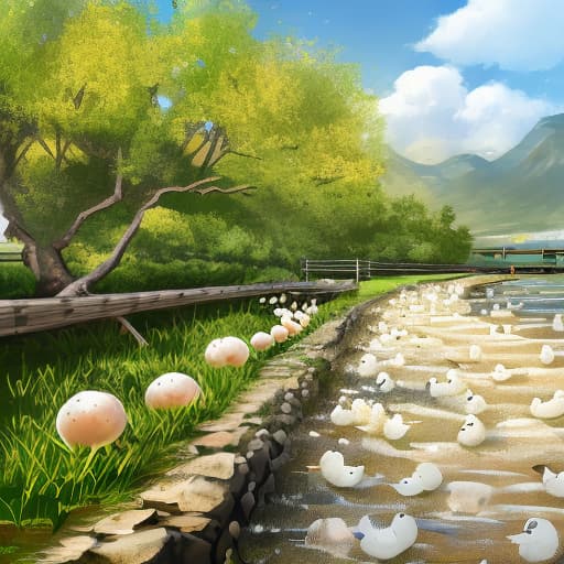  Salted duck egg in landscape scenery ，