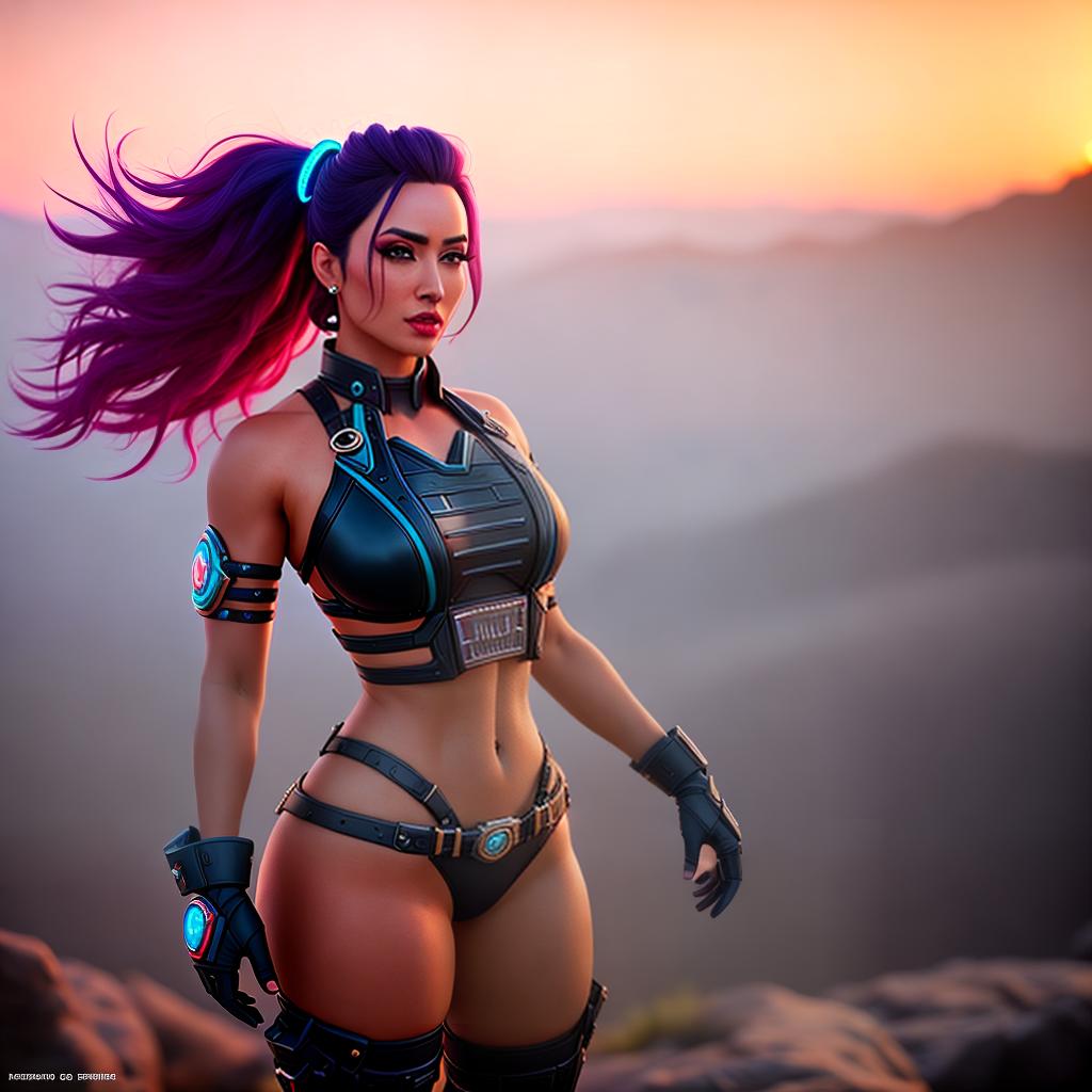  Brawl stars shelly hyperrealistic, full body, detailed clothing, highly detailed, cinematic lighting, stunningly beautiful, intricate, sharp focus, f/1. 8, 85mm, (centered image composition), (professionally color graded), ((bright soft diffused light)), volumetric fog, trending on instagram, trending on tumblr, HDR 4K, 8K