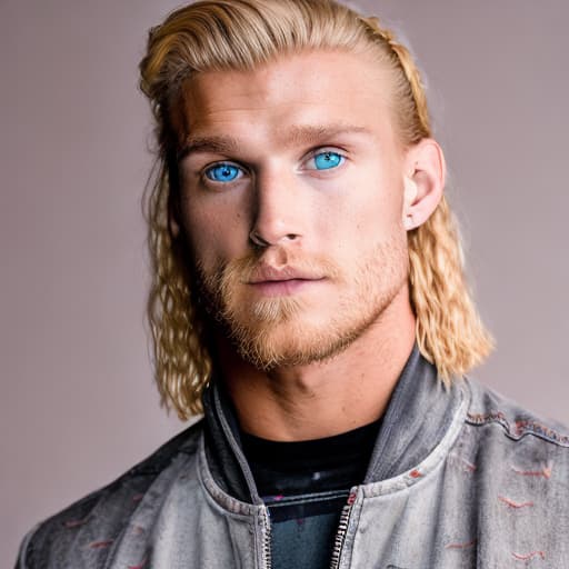 portrait+ style wwe queer blonde hunk dude face