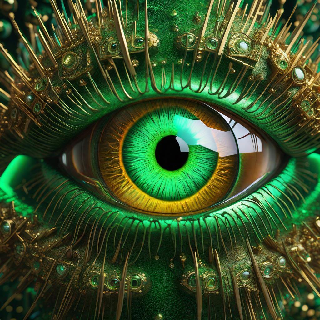  magnificent giant eyeball vision unify bright green matrix eyeball bionic spectrum amazing hyperrealistic, full body, detailed clothing, highly detailed, cinematic lighting, stunningly beautiful, intricate, sharp focus, f/1. 8, 85mm, (centered image composition), (professionally color graded), ((bright soft diffused light)), volumetric fog, trending on instagram, trending on tumblr, HDR 4K, 8K