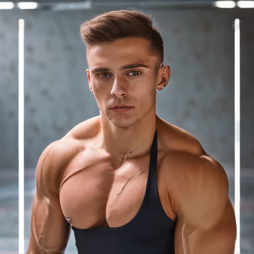 portrait+ style russian gymnast queer brunette very cute dude face