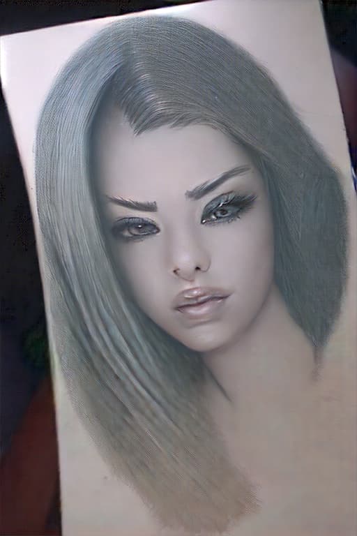  Extremely realistic portrait of a real life titanium girl