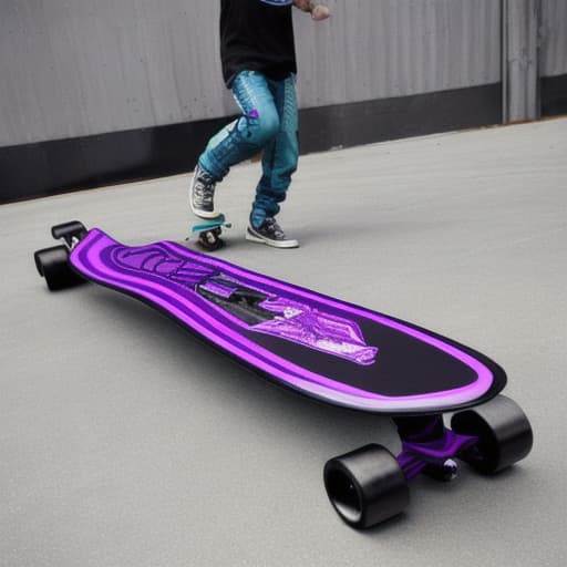  skateboard that turns into a gun purple & black jet fueled futuristic skateboard cyber skateboard