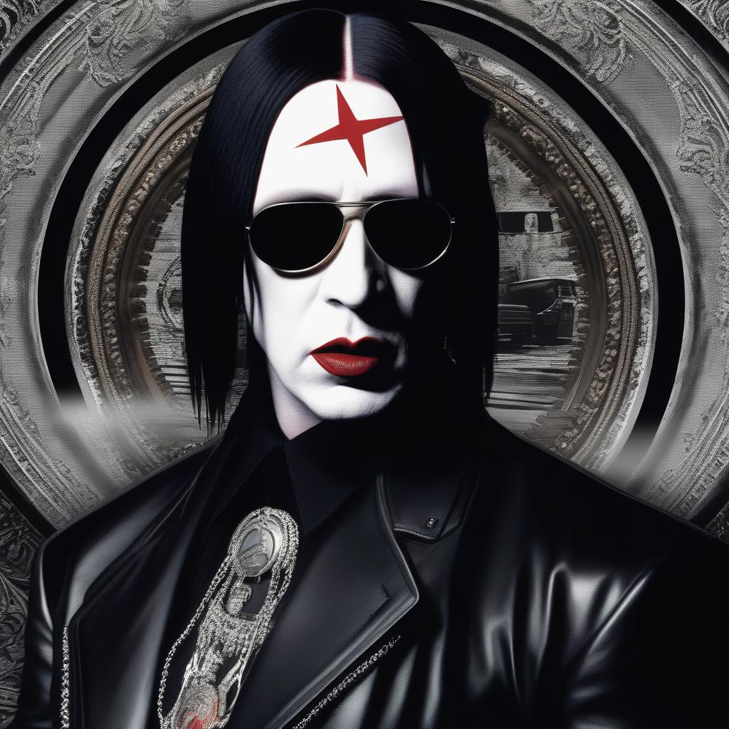  marilyn manson, antichrist superstar , ((masterpiece)), best quality, very detailed, high resolution, sharp, sharp image, extremely detailed, 4k, 8k