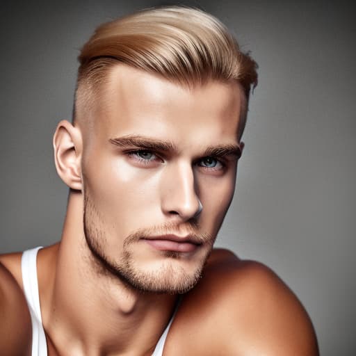 portrait+ style czech homosexual queer fitness model blonde very cute dude face