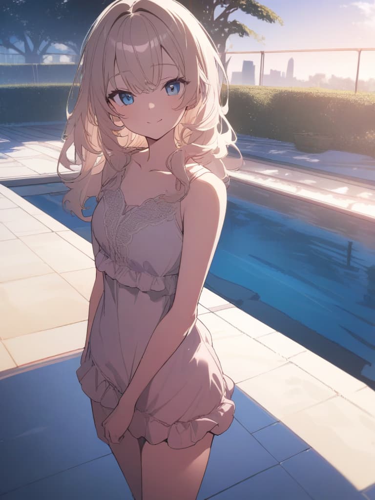  ,beautiful ,cute,smile,pool,poolside,,blue eyes,micro ,,pink ,big s,long hair,curly hair,big s,super big s,、ultra detailed,best shadow,cute and beautiful face,(masterpiece:1.2),(best quality:1.2),detailed background,high contrast,(best illumination,an extremely delicate and beautiful),((cinematic light)),hyper detail,dramatic light,intricate details,8k,anime,very aesthetic、Swimwear,,high exposure,ySwimwear,,high exposure,y、Open , ,, , masterpiece, best quality,8k,ultra detailed,high resolution,an extremely delicate and beautiful,hyper detail