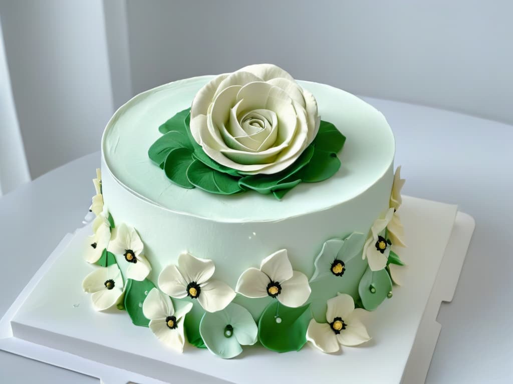  A closeup, ultradetailed image of a perfectly sculpted fondant rose on a pristine white wedding cake, showcasing intricate layers of delicate petals and subtle shading to highlight the artistry and precision required in pastry competitions. hyperrealistic, full body, detailed clothing, highly detailed, cinematic lighting, stunningly beautiful, intricate, sharp focus, f/1. 8, 85mm, (centered image composition), (professionally color graded), ((bright soft diffused light)), volumetric fog, trending on instagram, trending on tumblr, HDR 4K, 8K