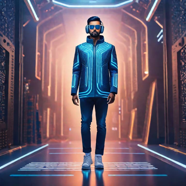  Show me a vector art showing the message future of AI in india with some tech pattern for Instagram post hyperrealistic, full body, detailed clothing, highly detailed, cinematic lighting, stunningly beautiful, intricate, sharp focus, f\/1. 8, 85mm, (centered image composition), (professionally color graded), ((bright soft diffused light)), volumetric fog, trending on instagram, trending on tumblr, HDR 4K, 8K