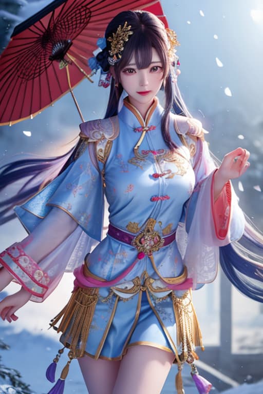  天宮的王母娘娘 給予祝福 hyperrealistic, full body, detailed clothing, highly detailed, cinematic lighting, stunningly beautiful, intricate, sharp focus, f/1. 8, 85mm, (centered image composition), (professionally color graded), ((bright soft diffused light)), volumetric fog, trending on instagram, trending on tumblr, HDR 4K, 8K