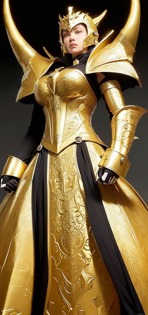  (((The form and characteristics of dragons, the armor of dragon totems)))(((The lemon yellow underworld warrior armor in the Japanese anime "Saint Seiya" has a lemon yellow metallic luster, covering the helmet with only a beautiful face. The golden hair slopes down like a waterfall from behind the helmet, and there are a pair of huge lemon yellow metal antelope horns and exquisite carvings on the left and right sides of the helmet. The huge shoulder armor extends outward, with a multi level structure and exquisite pattern structures on the edges. The lemon yellow metal trunk armor structure is very special, with exquisite pattern design. The arms and palms are covered with lemon yellow metal armor and gorgeous decorative carvings. The thigh