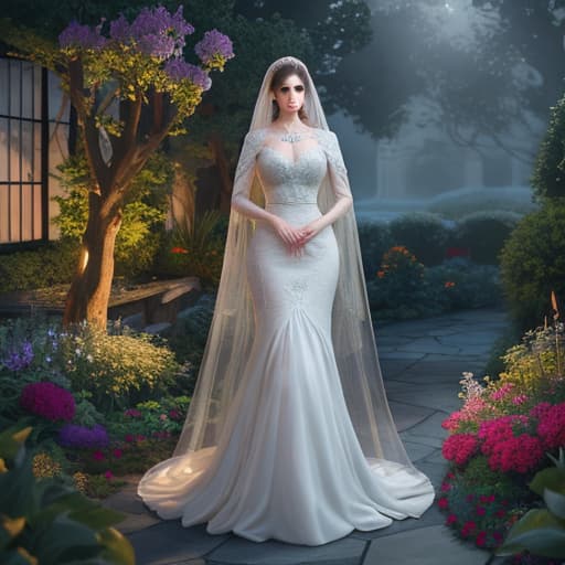  Garden Night hyperrealistic, full body, detailed clothing, highly detailed, cinematic lighting, stunningly beautiful, intricate, sharp focus, f/1. 8, 85mm, (centered image composition), (professionally color graded), ((bright soft diffused light)), volumetric fog, trending on instagram, trending on tumblr, HDR 4K, 8K