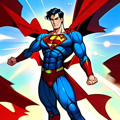  A cartoon of superman wearing uniform without trouser