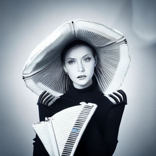 portrait+ style accordion woman