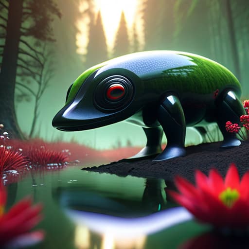  alien-themed black platypus ghost translucent, green forest, white mist flowers, Red sunset, alien landscape, perfect composition, exquisite attention to small details, realistic reflections, UHD, 8k, ultra-detailed texture, volumetric light, cinematic effects, masterpiece , trending on ArtStation, Octane 3D rendering, Mysterious . extraterrestrial, cosmic, otherworldly, mysterious, sci-fi, highly detailed hyperrealistic, full body, detailed clothing, highly detailed, cinematic lighting, stunningly beautiful, intricate, sharp focus, f/1. 8, 85mm, (centered image composition), (professionally color graded), ((bright soft diffused light)), volumetric fog, trending on instagram, trending on tumblr, HDR 4K, 8K