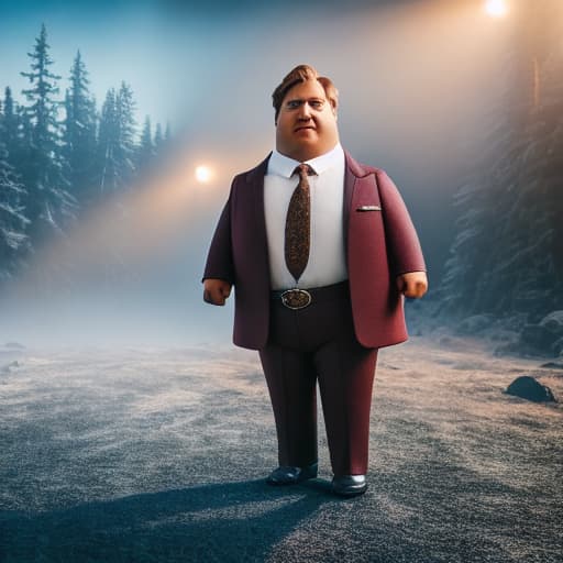  Chris farley hyperrealistic, full body, detailed clothing, highly detailed, cinematic lighting, stunningly beautiful, intricate, sharp focus, f/1. 8, 85mm, (centered image composition), (professionally color graded), ((bright soft diffused light)), volumetric fog, trending on instagram, trending on tumblr, HDR 4K, 8K