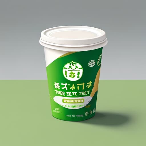  Green tea coconut milk drink product packaging design,