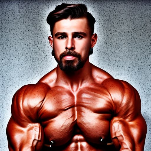 portrait+ style Russian queer IFBB trainer brunette hunk dude face