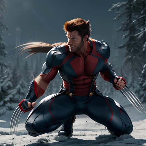  Wolverine from x-men hyperrealistic, full body, detailed clothing, highly detailed, cinematic lighting, stunningly beautiful, intricate, sharp focus, f/1. 8, 85mm, (centered image composition), (professionally color graded), ((bright soft diffused light)), volumetric fog, trending on instagram, trending on tumblr, HDR 4K, 8K